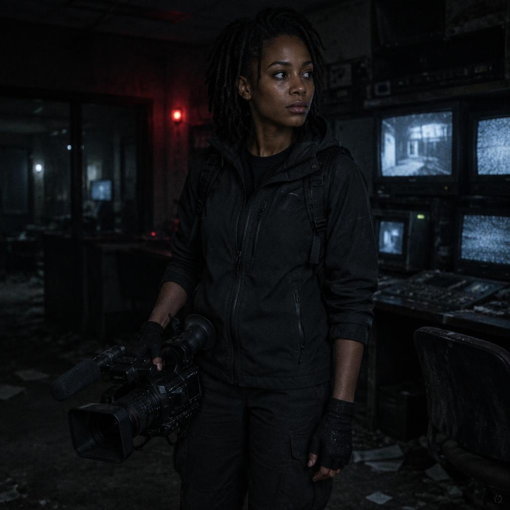 Dead Signal character portrait — Nia Brooks, Camera Operator